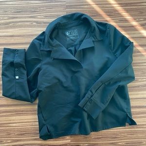 FIGS Watamu Black Long Sleeve Scrub Top